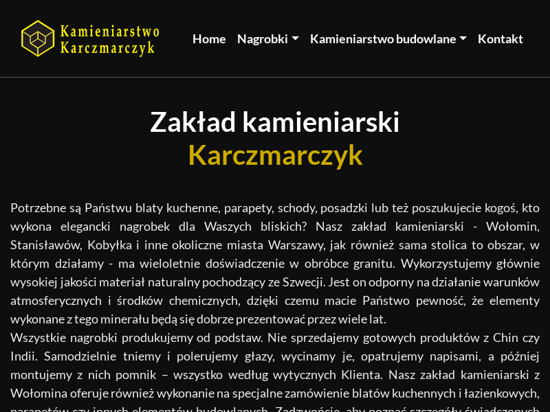 Zakład kamieniarski pomniki nagrobki granitowe Warszawa i Wołomin - Granit-tk.pl